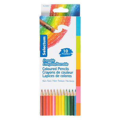 Erasable coloured pencils, pk. of 10