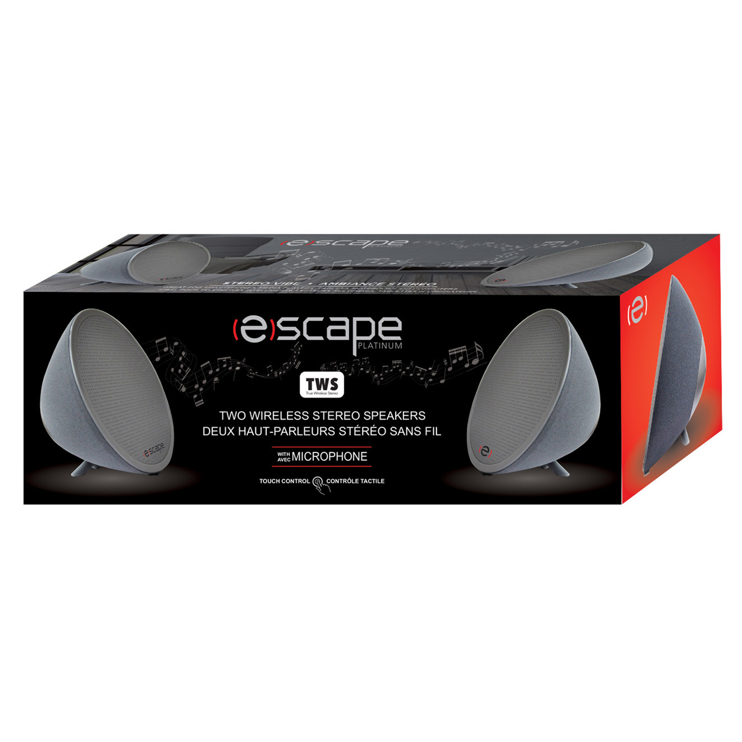 Escape - 2 Haut-parleurs stéréo sans fil avec microphone. Colour