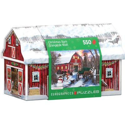 Eurographics - Puzzle, Christmas Barn in tin box, 550 pcs