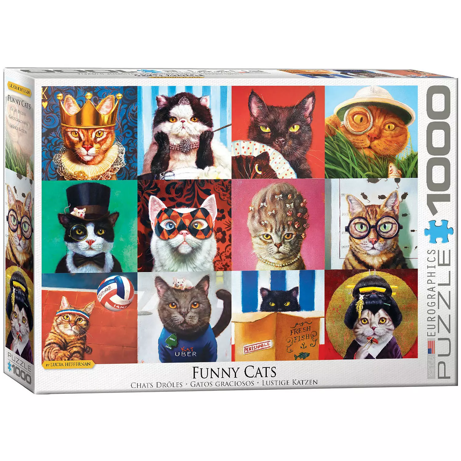 Eurographics - Puzzle, Lucia Heffernan, Funny cats, 1000 pcs