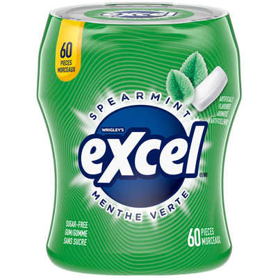 Excel - Gommes &agrave; la menthe verte, Paq. de 60