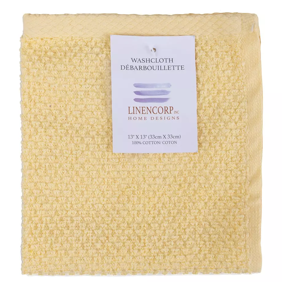 Facecloth, 13"x13", yellow