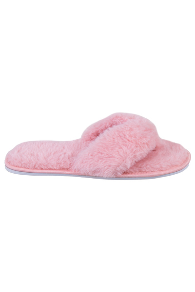 Faux fur flip flop slippers - Pink