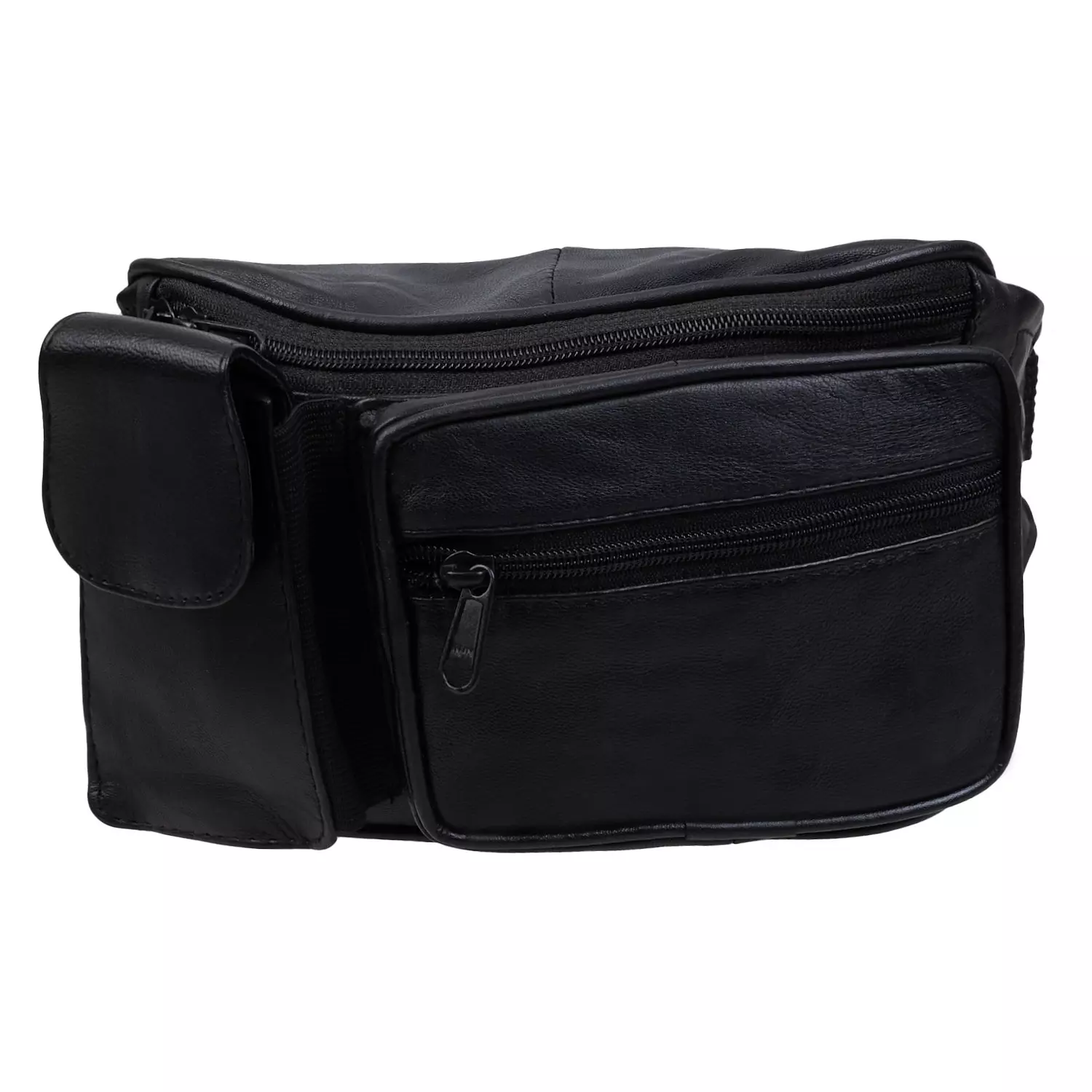 Faux leather fanny pack with cell phone holder