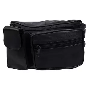 Faux leather fanny pack with cell phone holder