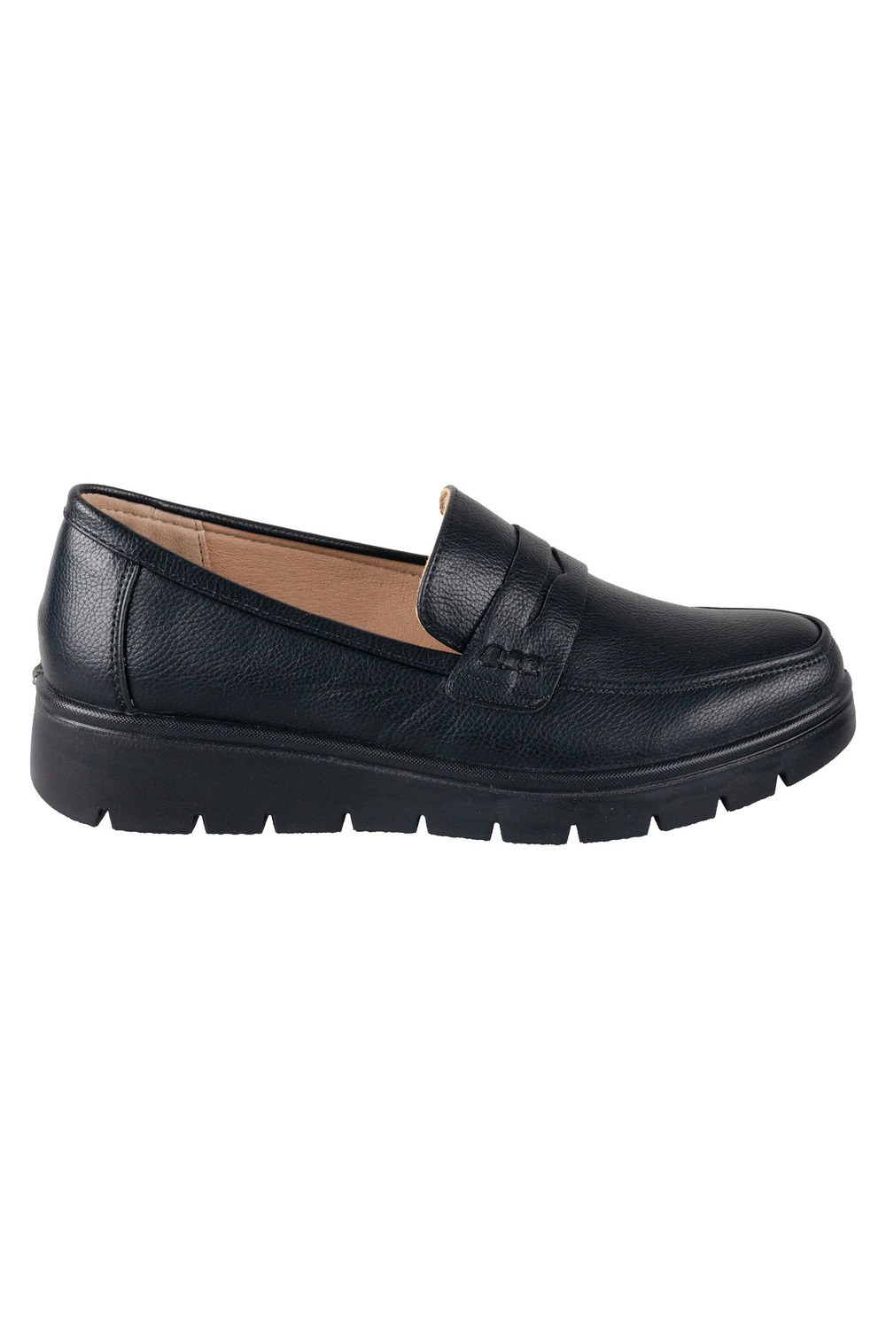 Faux leather platform loafers