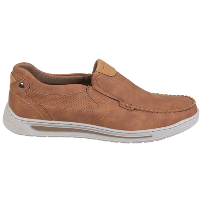 Faux nubuck comfort loafers - Brown