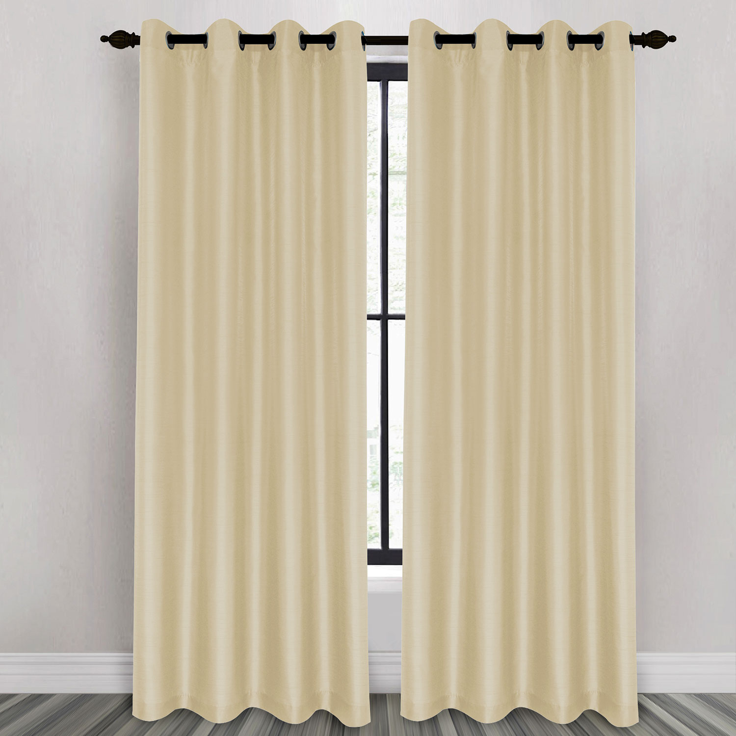 Faux silk panel with grommets, 54"x84" - Sand