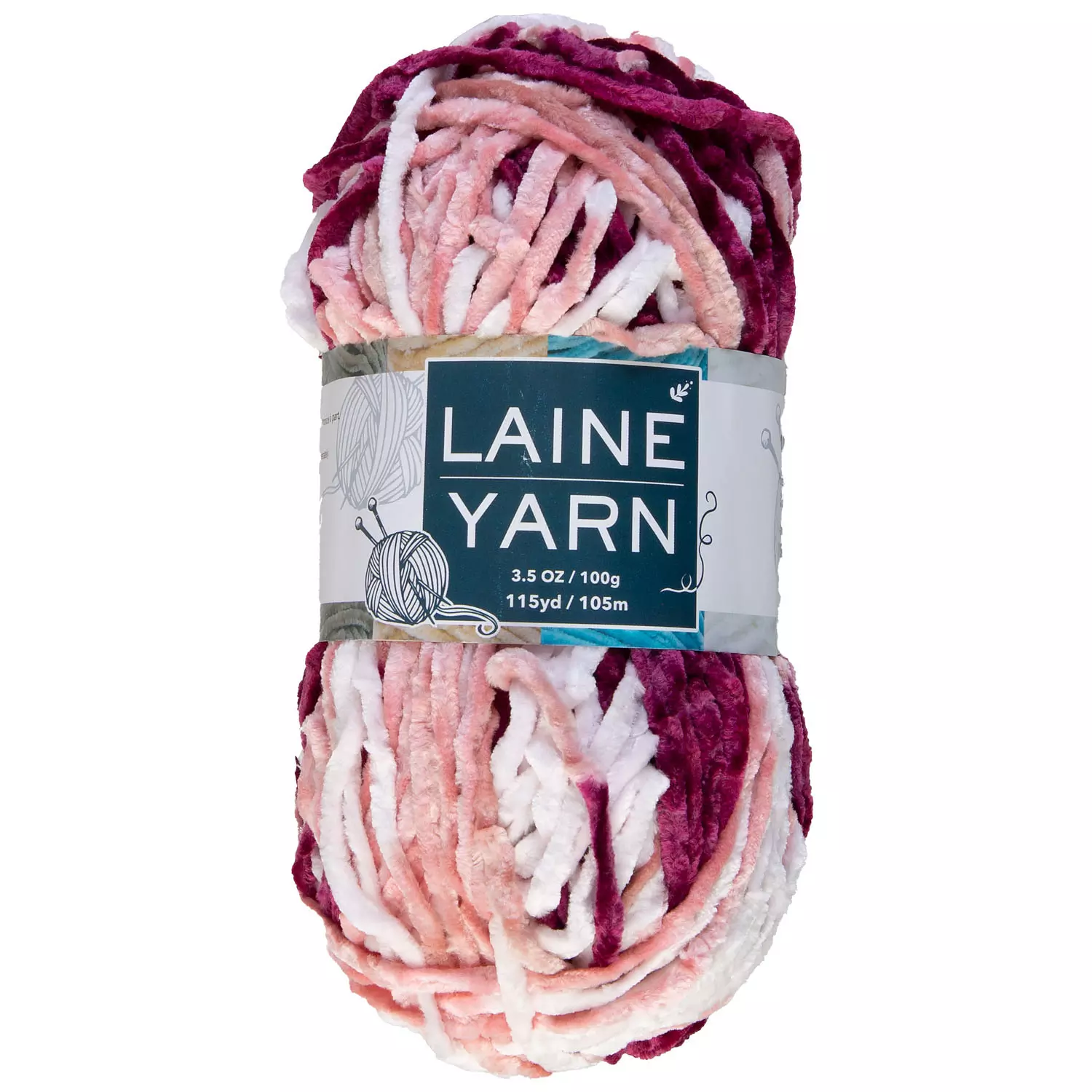 Fil polyester velours, rose ombr&eacute;, 100g
