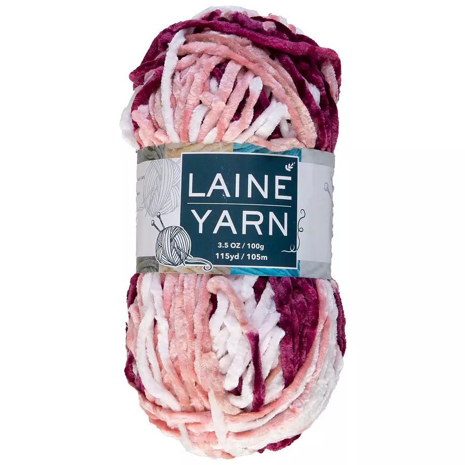 Fil polyester velours, rose ombr&eacute;, 100g