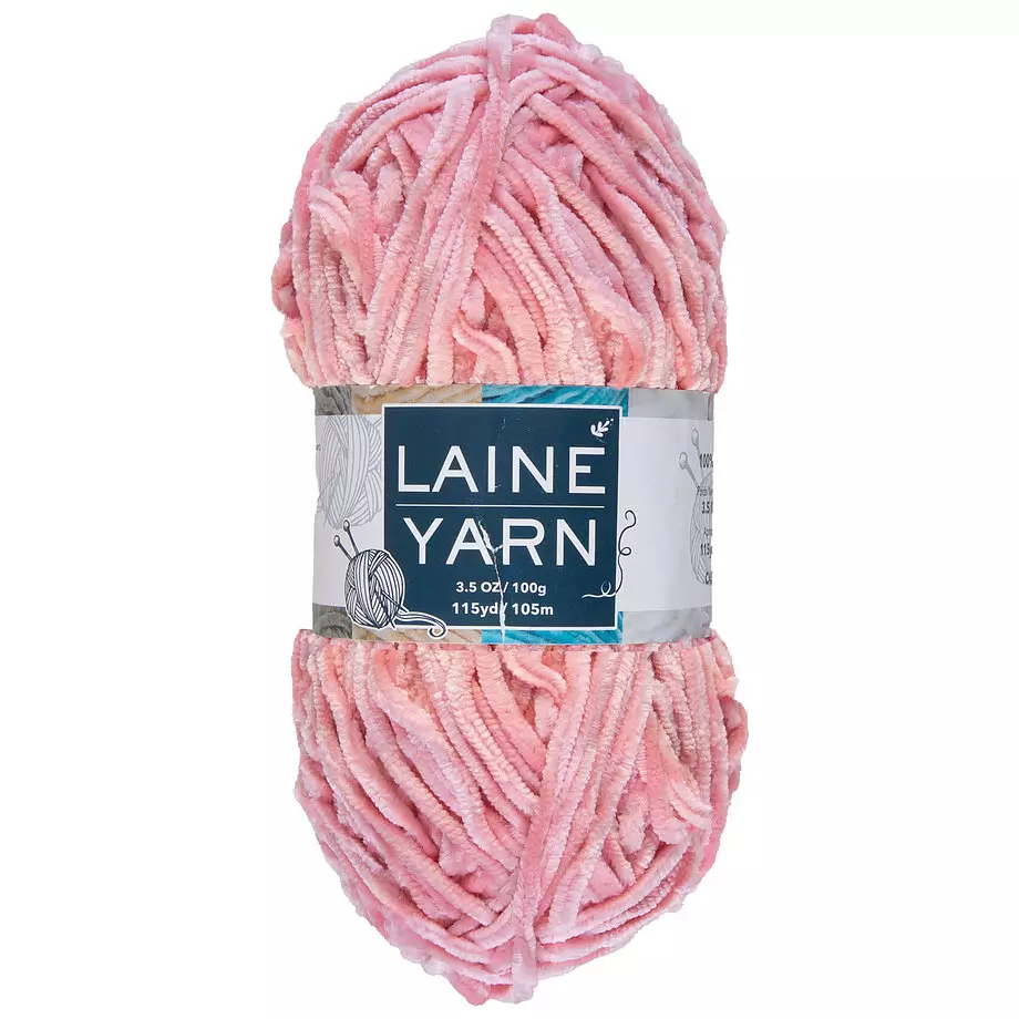 Fil polyester velours, rose p&acirc;le, 100g