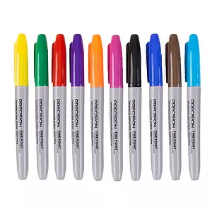 Fine tip permanent markers, assorted colors, pk. of 10