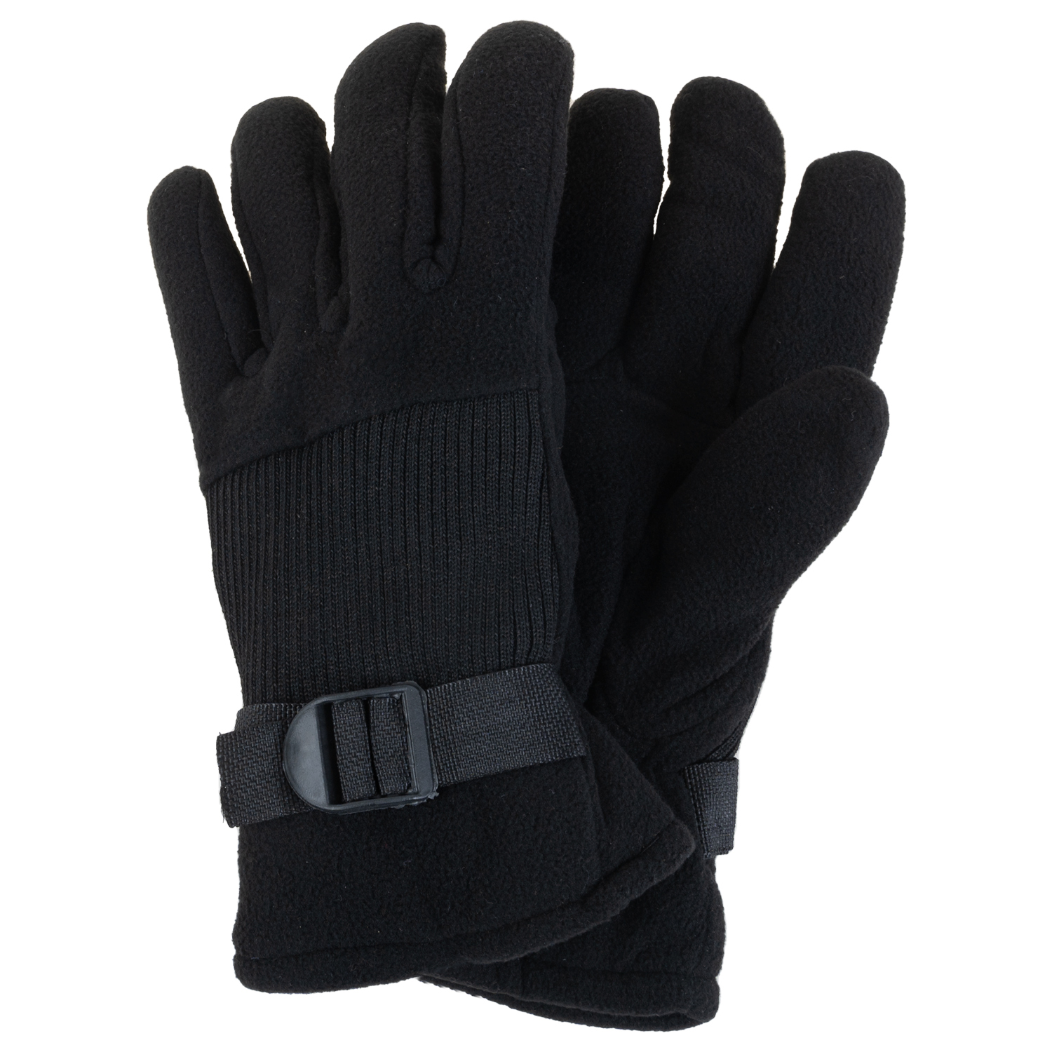Fleece gloves with adjustable wrist leash