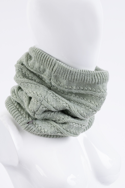 Fleece lined knit neck warmer