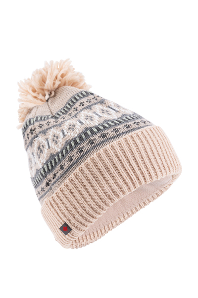 Fleece-lined knitted tuque - Fair isle