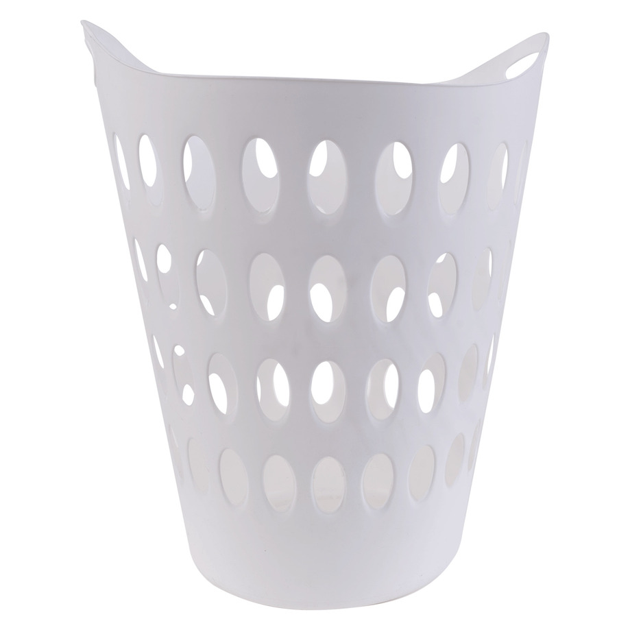 Flexible plastic laundry basket with handles, 60L