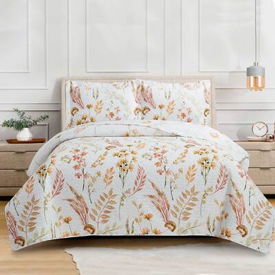 Floral quilt set - Muted wildflowers