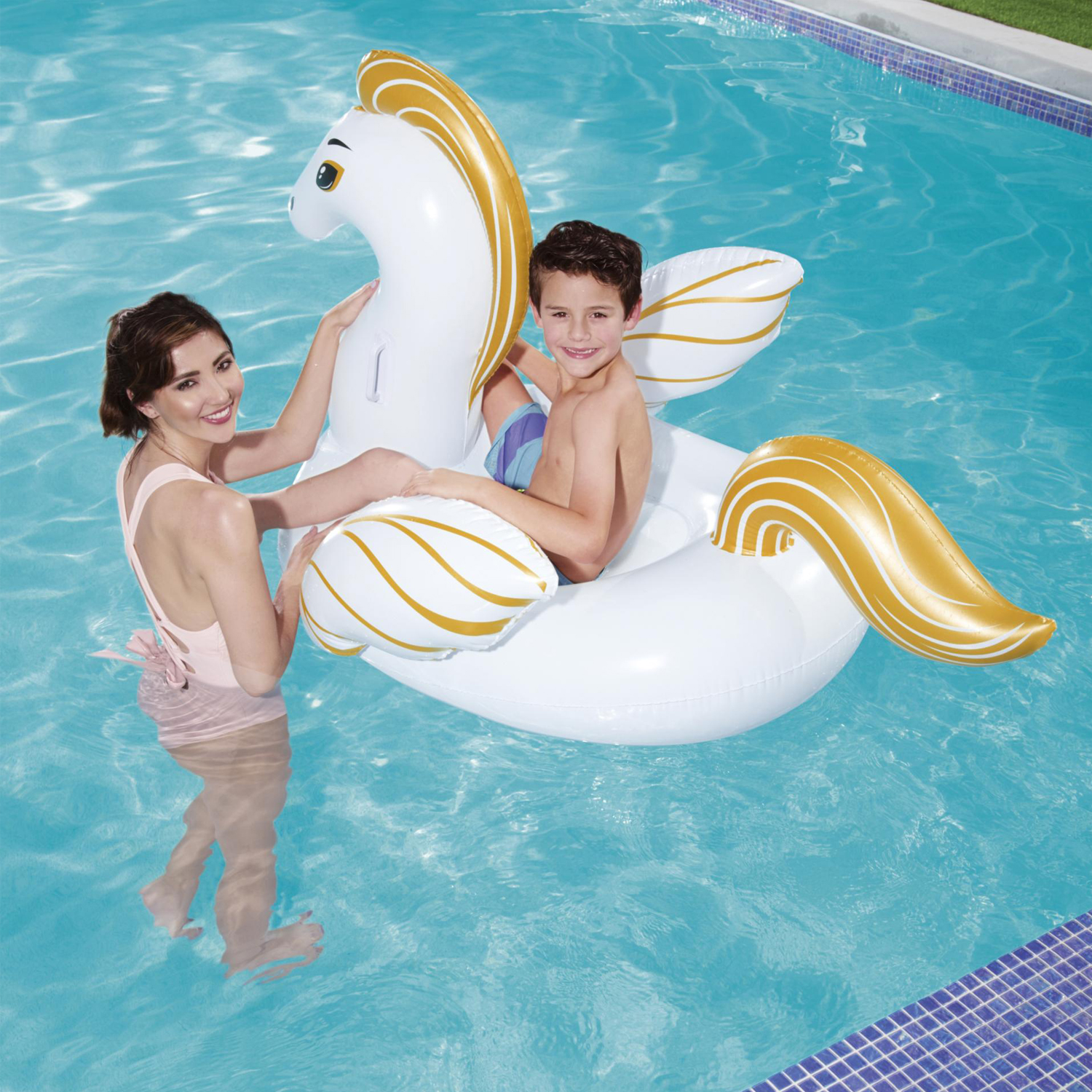Flotteur de piscine gonflable pour adultes, 136kg, accessoires de piscine  pliables avec sensation américaine - AliExpress