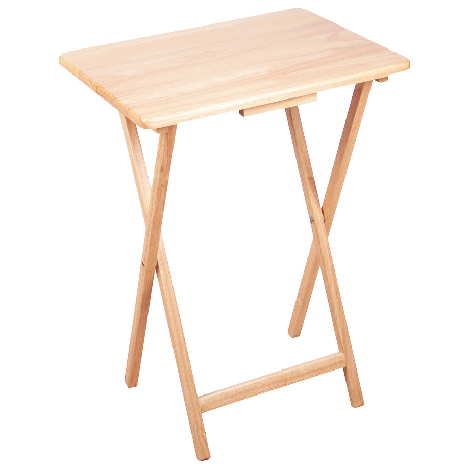 Foldable wood side table