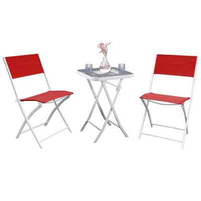 Folding bistro table and chairs set, 3 pcs