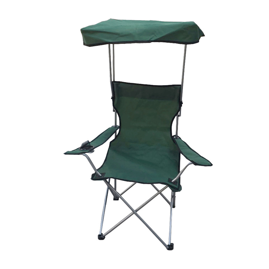 Folding camping chair with canopy sun protection
