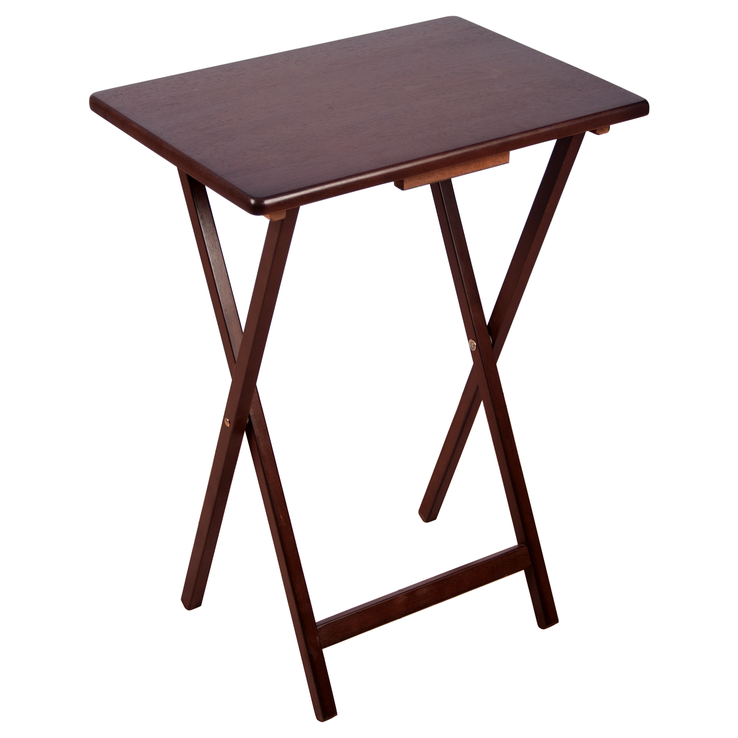 Folding TV tray table - Rosewood. Colour: brown
