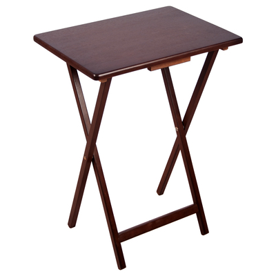 Folding TV tray table - Rosewood