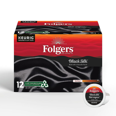 Folgers - Capsules K-Cup - Noir soyeux de torréfaction noire, paq. de 12