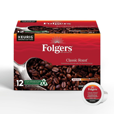 Folgers - Capsules K-Cup - Torréfaction traditionnelle de torréfaction moyenne, paq. de 12