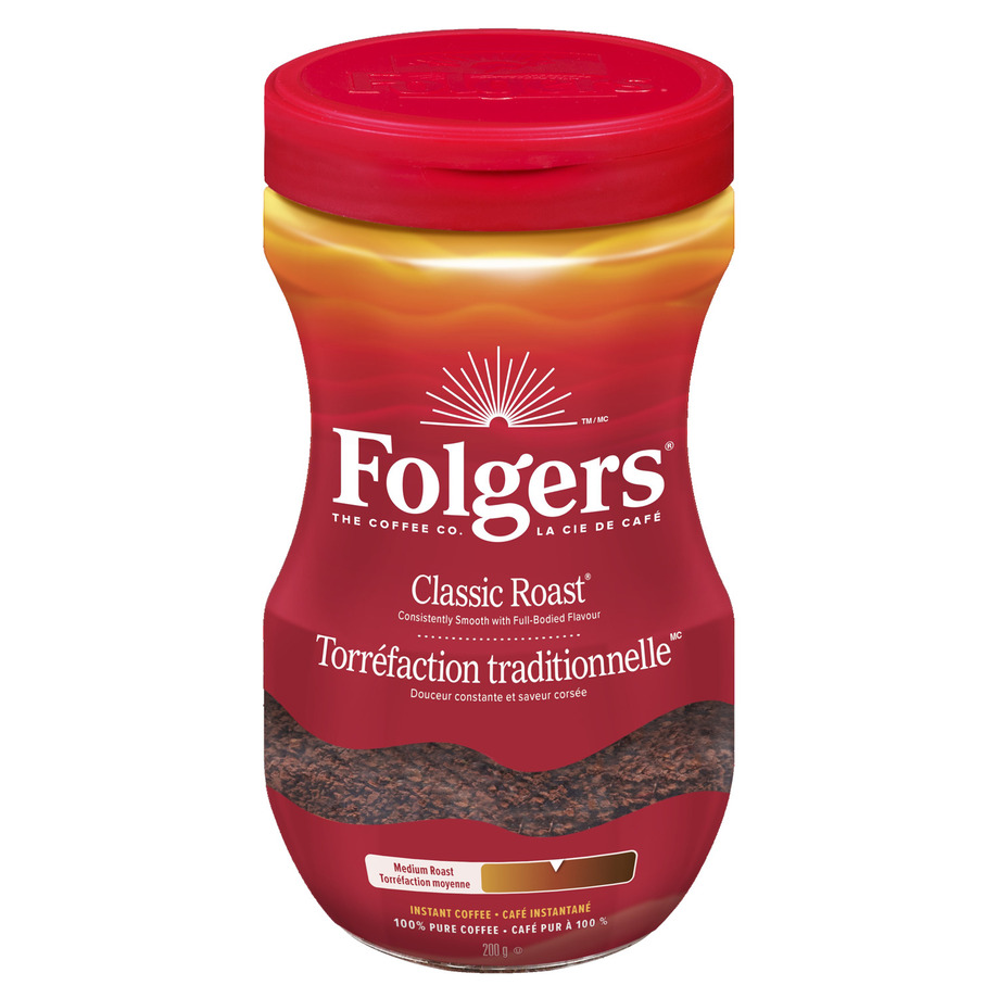 Folgers - Classic Roast instant coffee, 200g