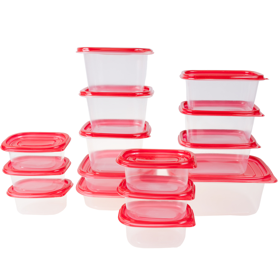 Fresh Seal food container set, 30pcs, red. Colour: red