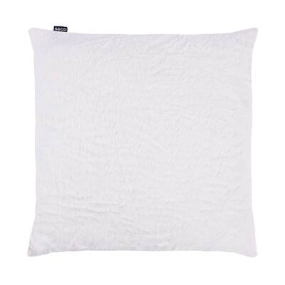 Frosted faux fur decorative cushion, 18"x18" - Silver frost