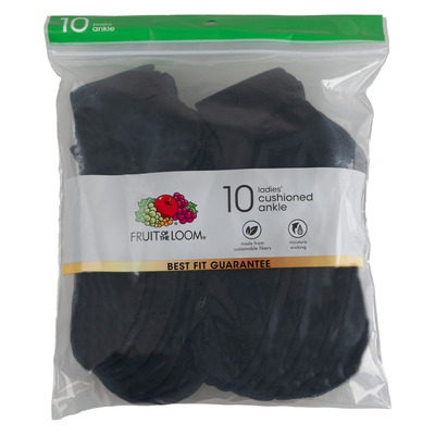 Fruit of the Loom - Chaussettes courtes avec cheville rembourr&eacute;, 10 paires