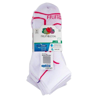 Fruit of the Loom - Chaussettes courtes rembourr&eacute;es, 6 paires