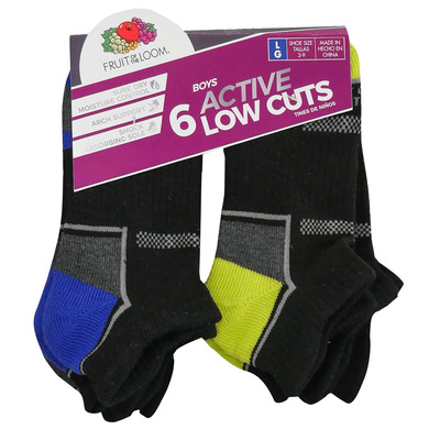 Fruit of the Loom - Chaussettes de sport pour gar&ccedil;ons, 6 paires