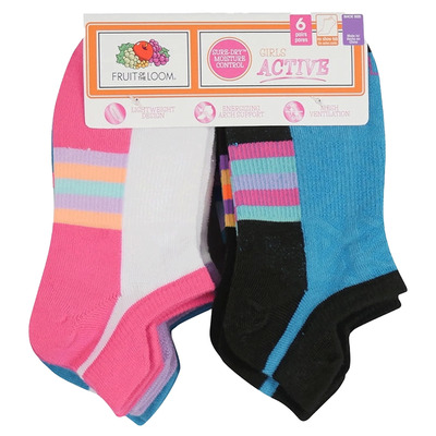 Fruit of the Loom - Chaussettes de sport pour filles, 6 paires