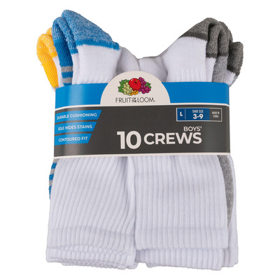 Fruit of the Loom - Chaussettes hautes rembourr&eacute;es, 10 paires