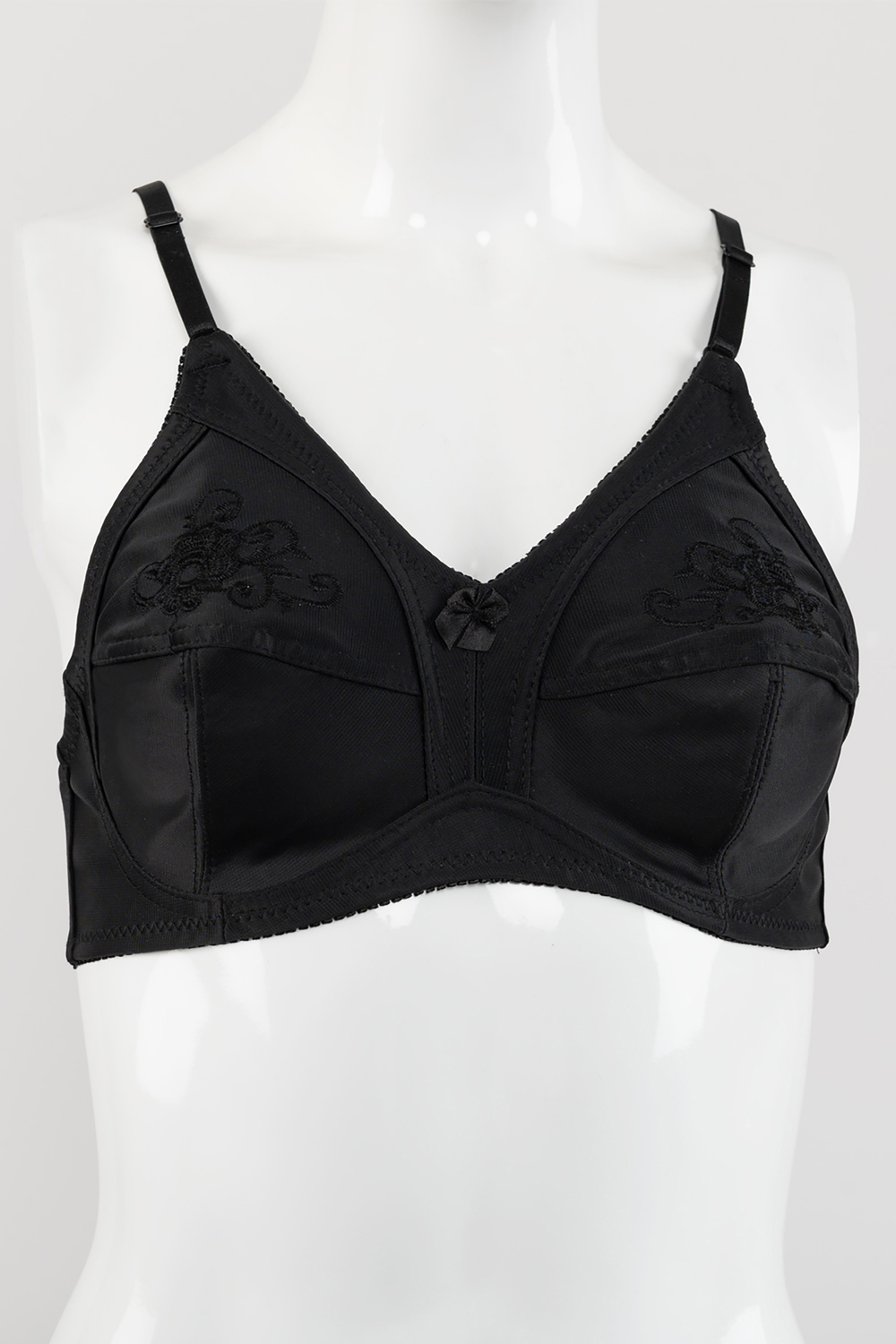 Full Coverage, wire-free non-padded bra - Black embroiderie