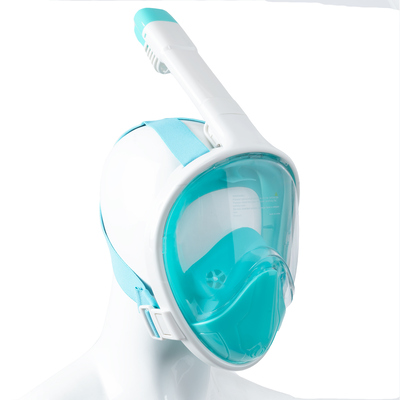 Full face smokeling mask - White with aqua accents