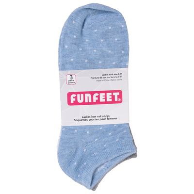 FunFeet - Low cut socks, 3 pairs - Dots & hearts
