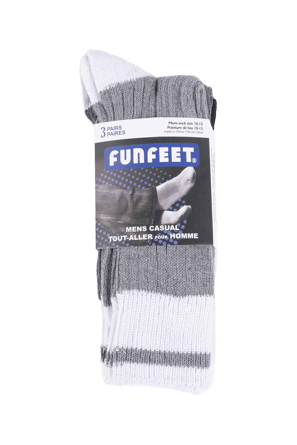 FunFeet - Men's casual wool blend socks, 3 pairs