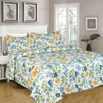 GARDENIA - Embossed pinsonic quilt set - Pale blossoms