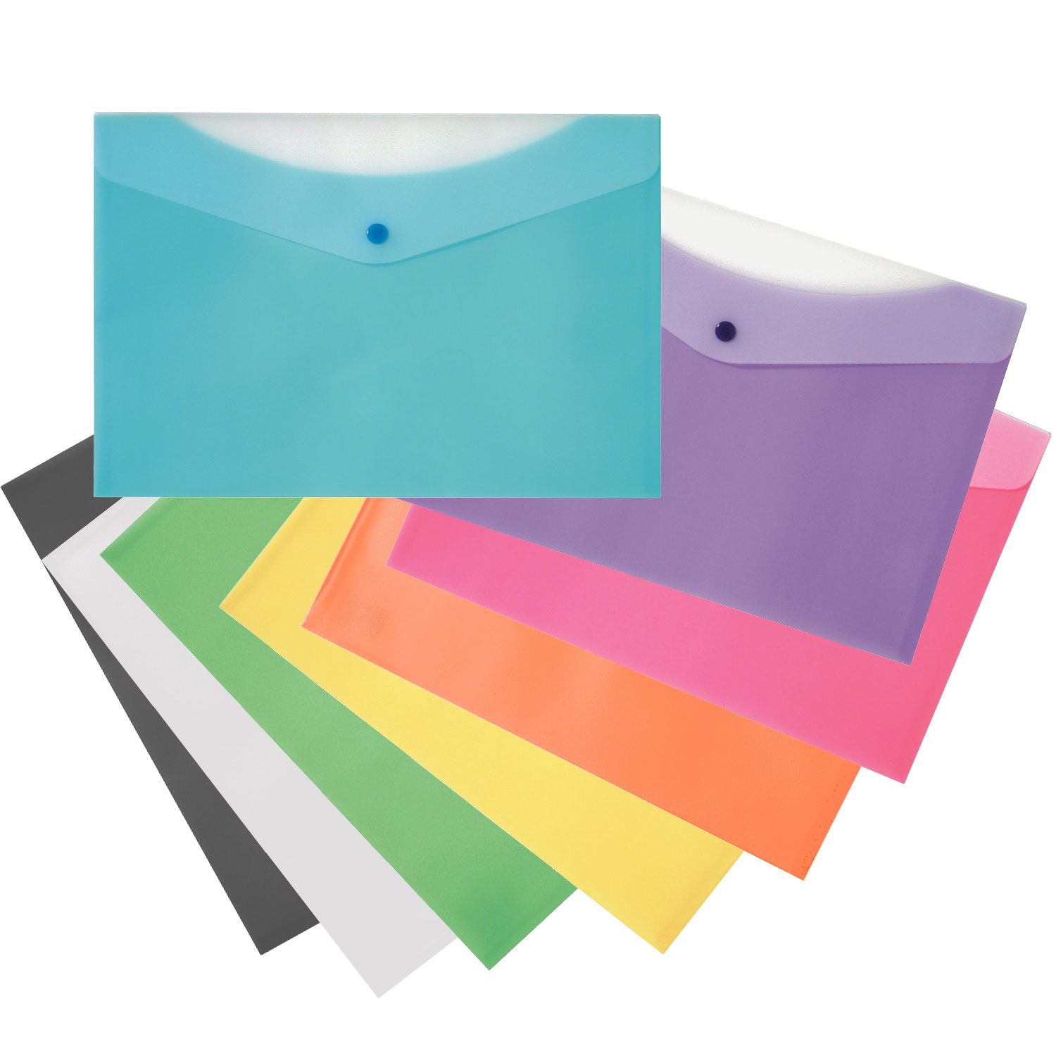 Geocan - Enveloppe en plastique givrée à 2 pochettes - Mauve. Colour:  mauve. Size: lettre, Fr