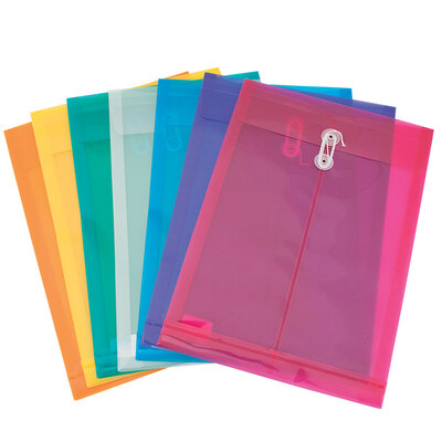 Geocan - Legal size plastic envelope with button and string tie closure