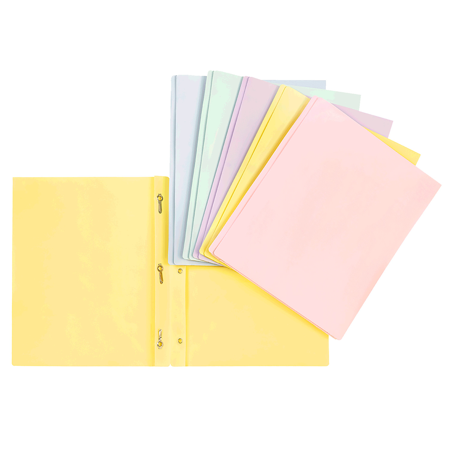 Geocan - Portfolio duo-tang en plastique à 2 pochettes avec attaches - Pastels