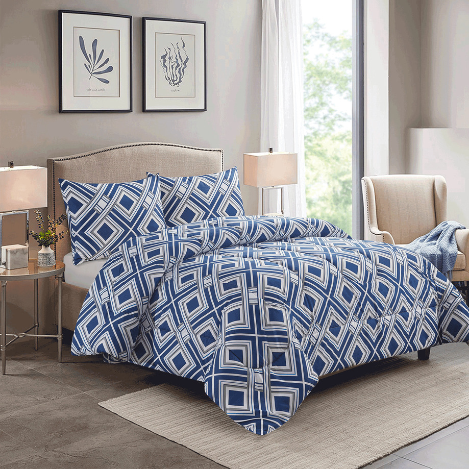 Ghana - Quilted comforter set, 2 pcs - Geometric pattern