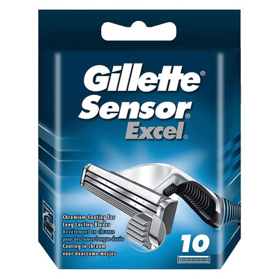 Gilette Sensor Excel - Razor blades, Pk. of 10