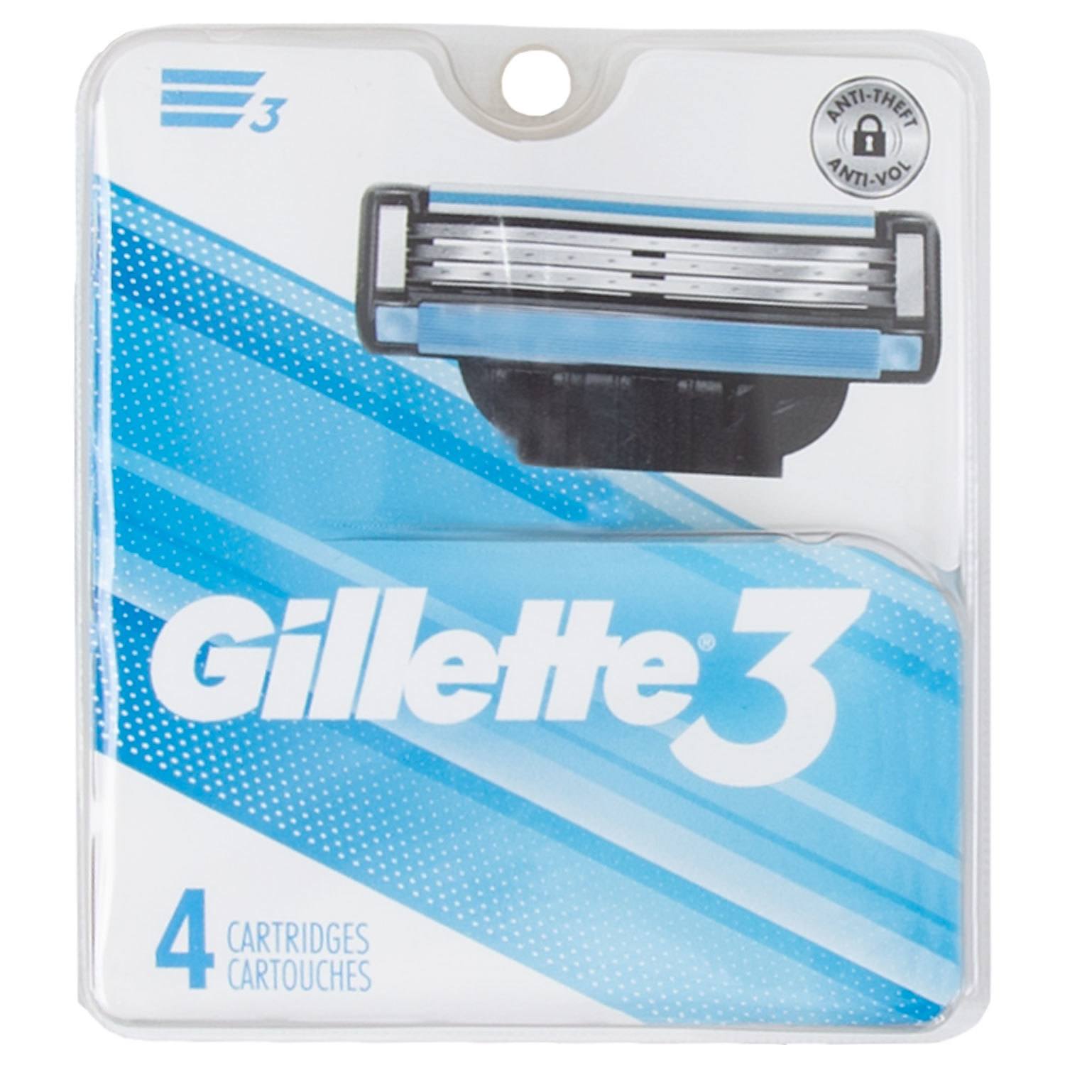 Gillette 3 - Lames de rasoir, paq. de 4