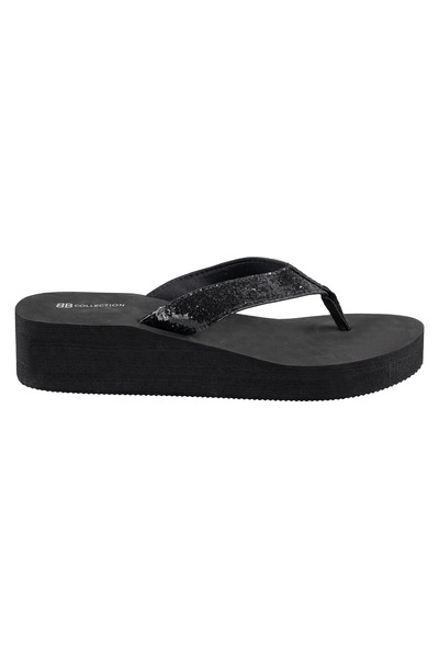Glitter platform flip-flops