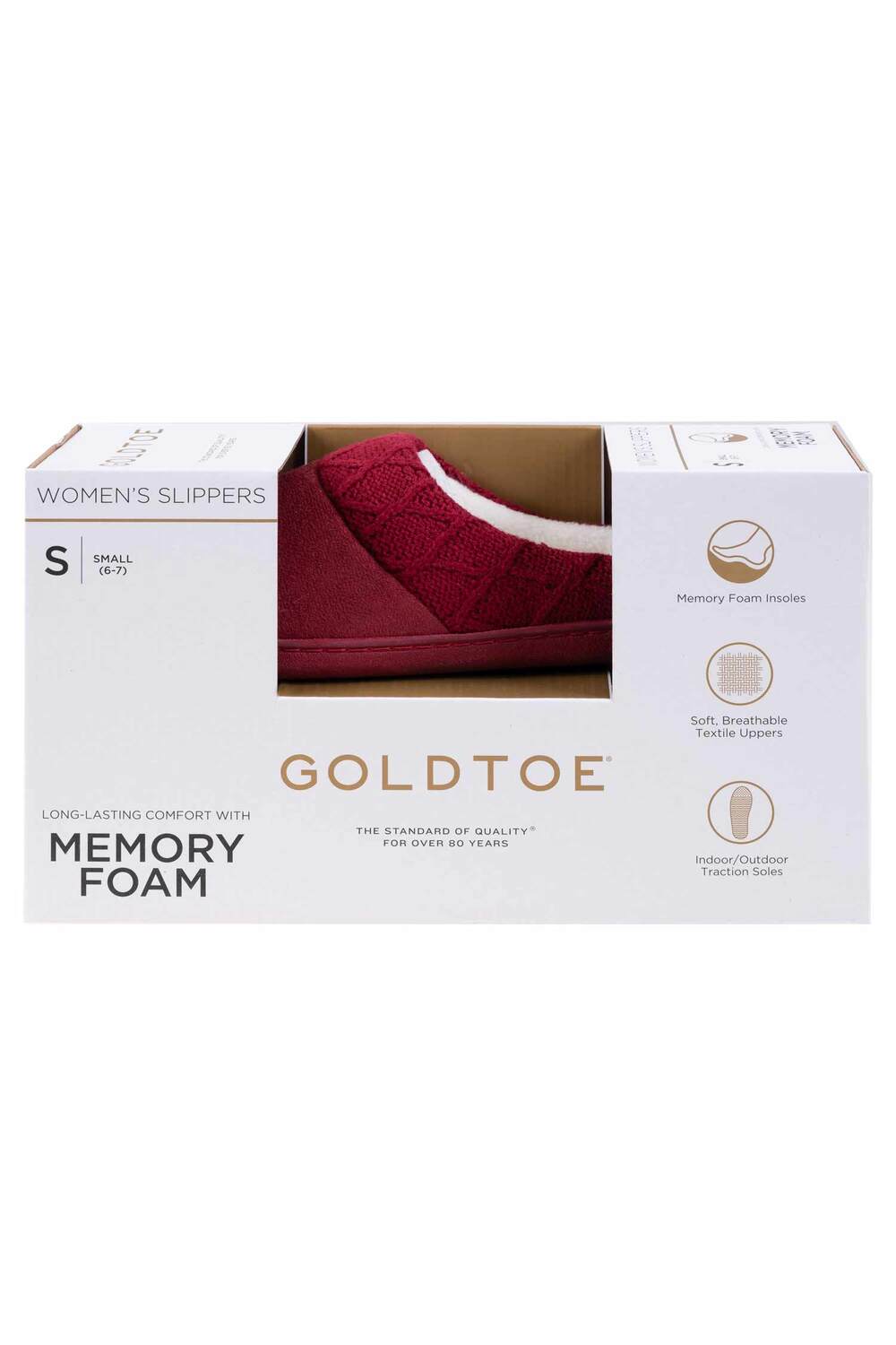 GoldToe - Boxed memory foam slippers